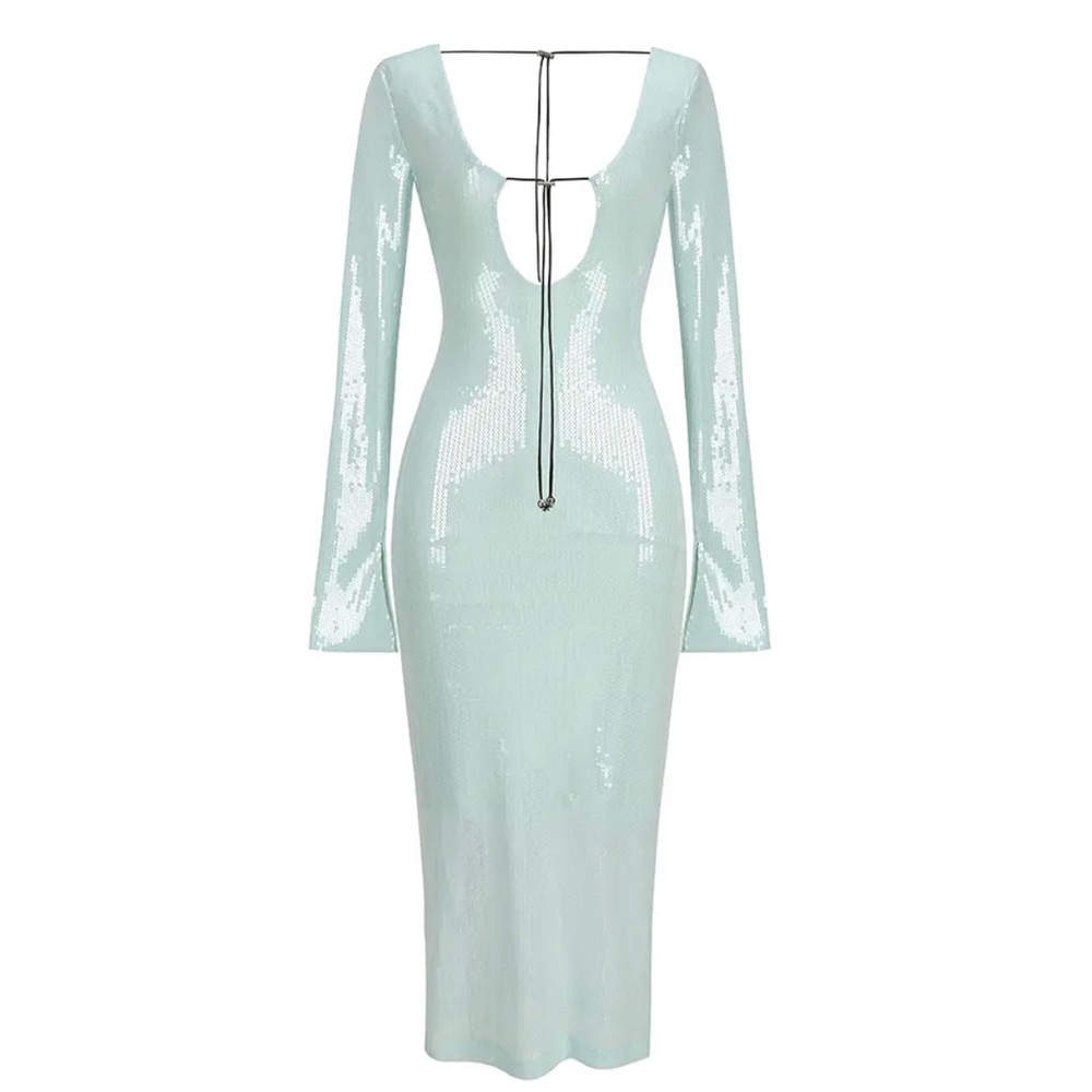 16arlington Style Long Sleeve Sequin Midi Dress